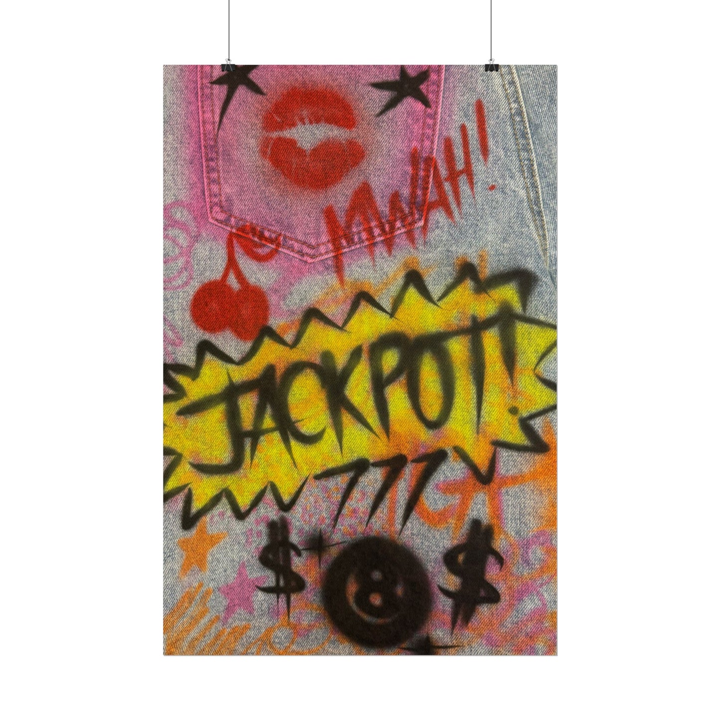 "jackpot!" airbrush rolled print