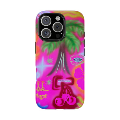 "neon pink palms" airbrush iPhone case
