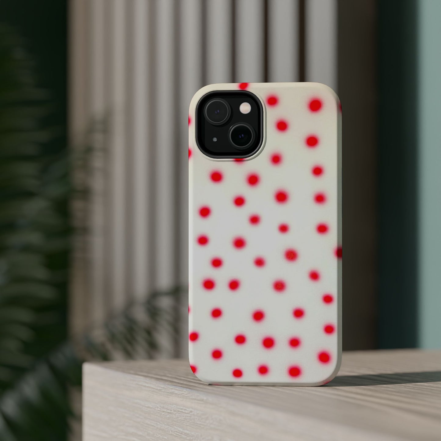MagSafe "vanilla cherry polka dot" airbrush iPhone case
