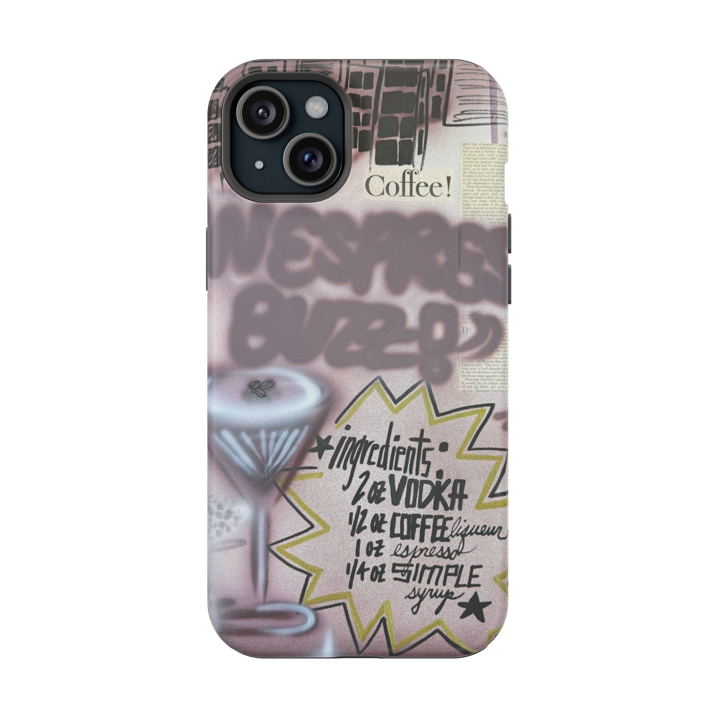 MagSafe "espresso martini" airbrush iPhone case