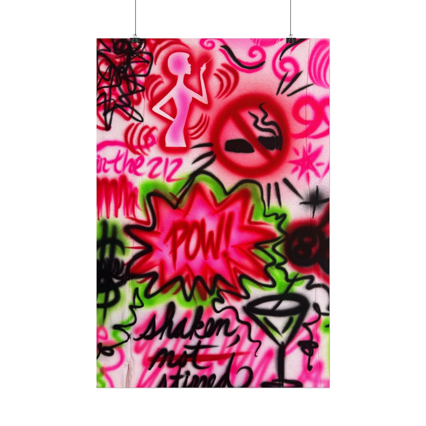 "in the 212" airbrush rolled print
