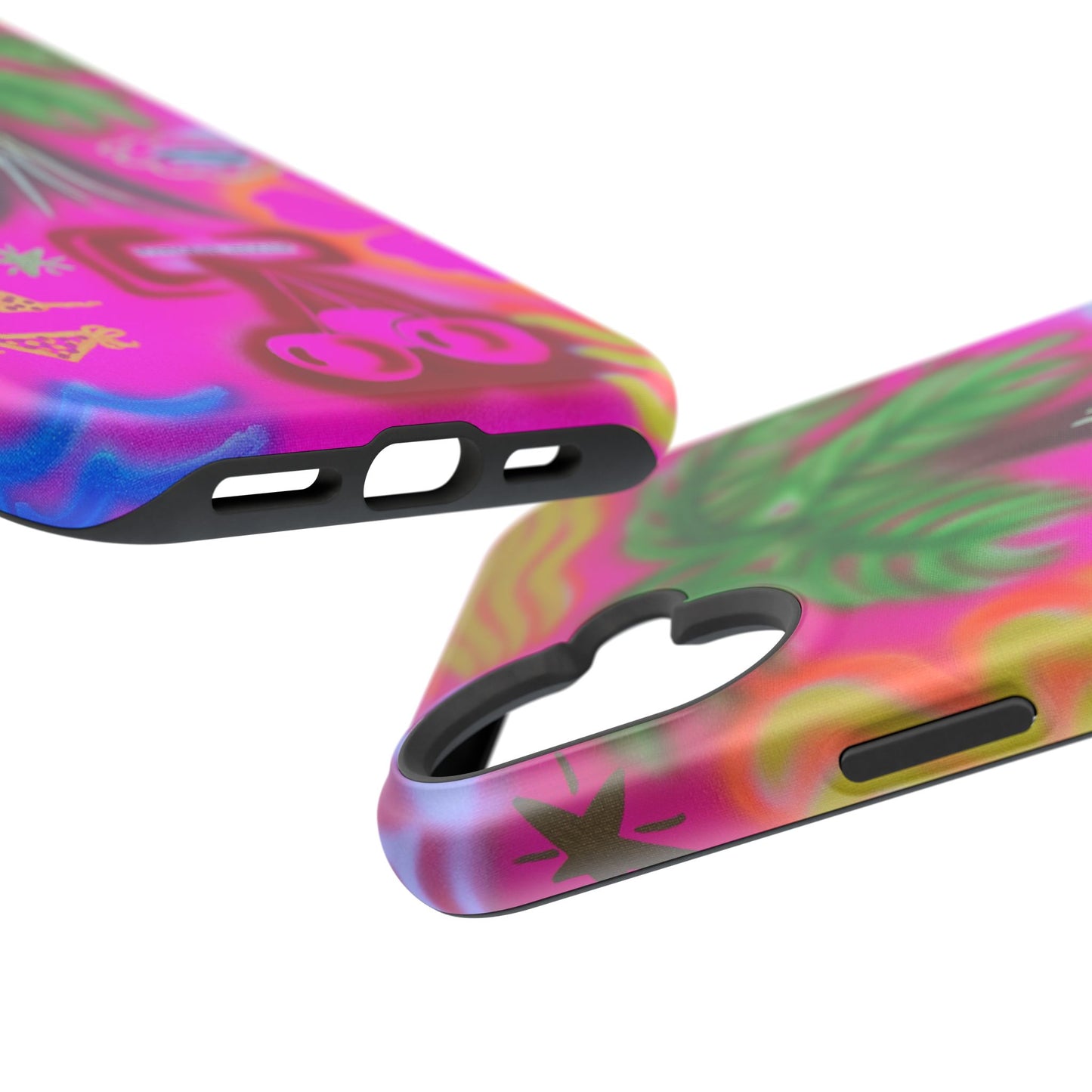MagSafe "neon pink palms" Airbrush iPhone-Hülle