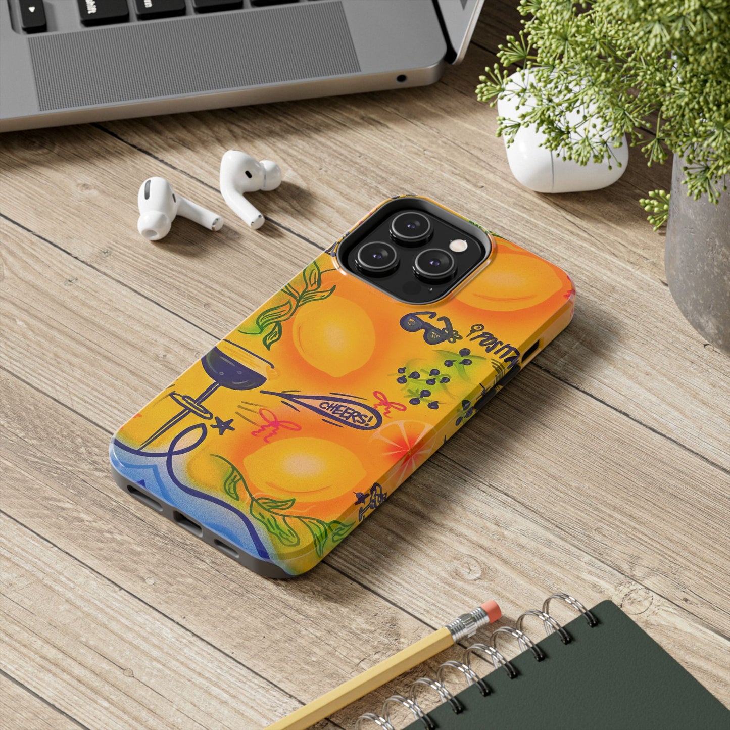 "citrus coastline" airbrush iPhone case