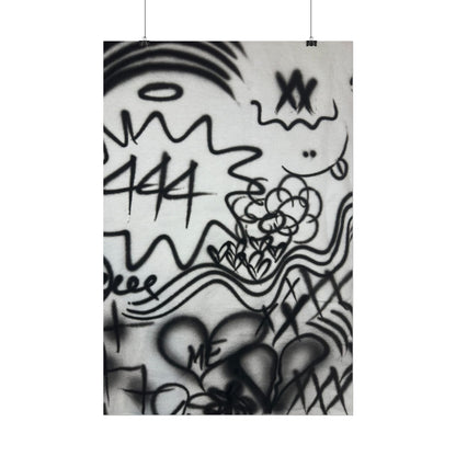 "444" airbrush rolled print