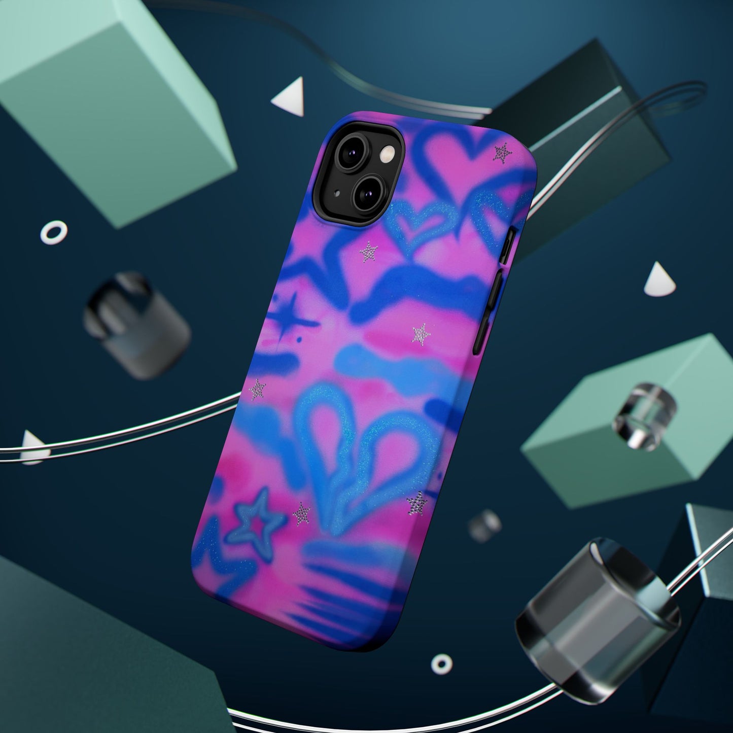 MagSafe "blue camo" airbrush iPhone case
