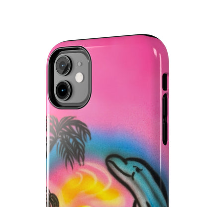 "dolphin love" airbrush iPhone case