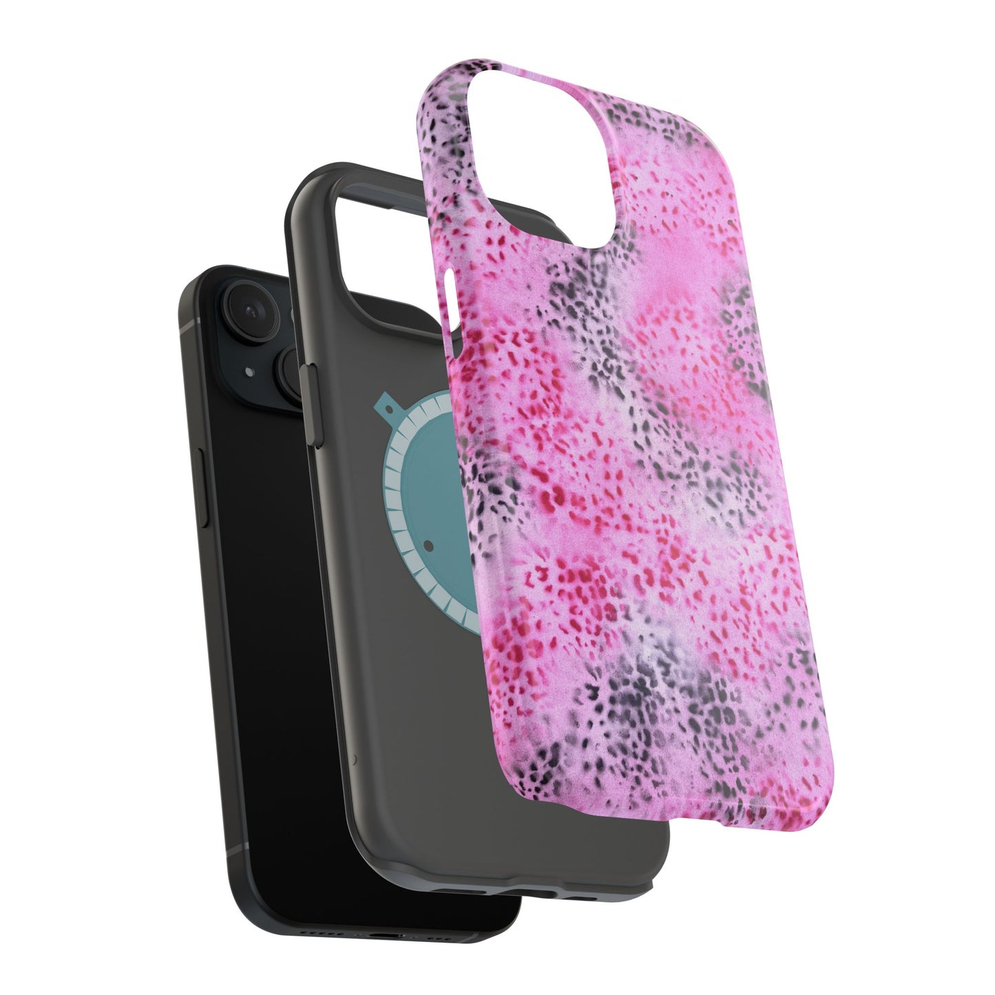 MagSafe "pink cheetah" airbrush iPhone case