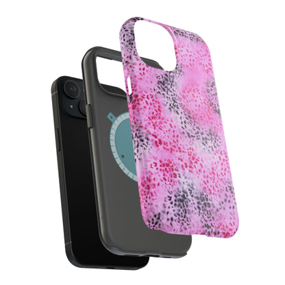 MagSafe "pink cheetah" airbrush iPhone case
