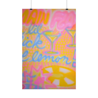 "lemontini" airbrush rolled print