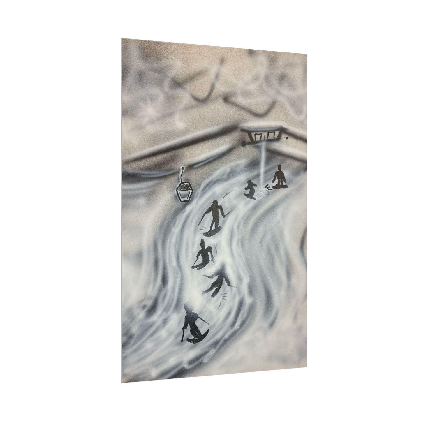 "avalanche" airbrush rolled print