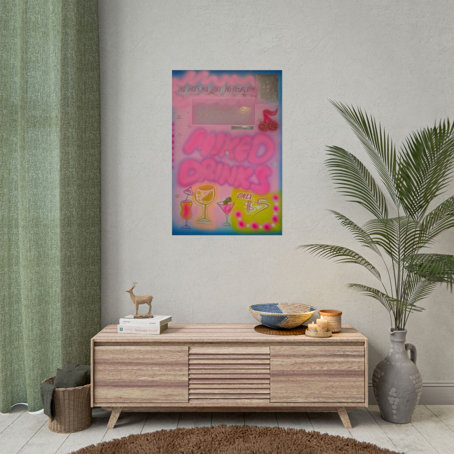 "mixed drinks" airbrush rolled print