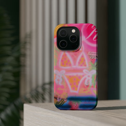 MagSafe "santa monica strawberry" airbrush iPhone case