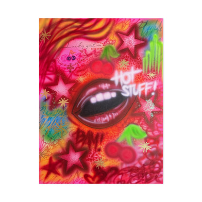 "hot stuff" airbrush rolled print