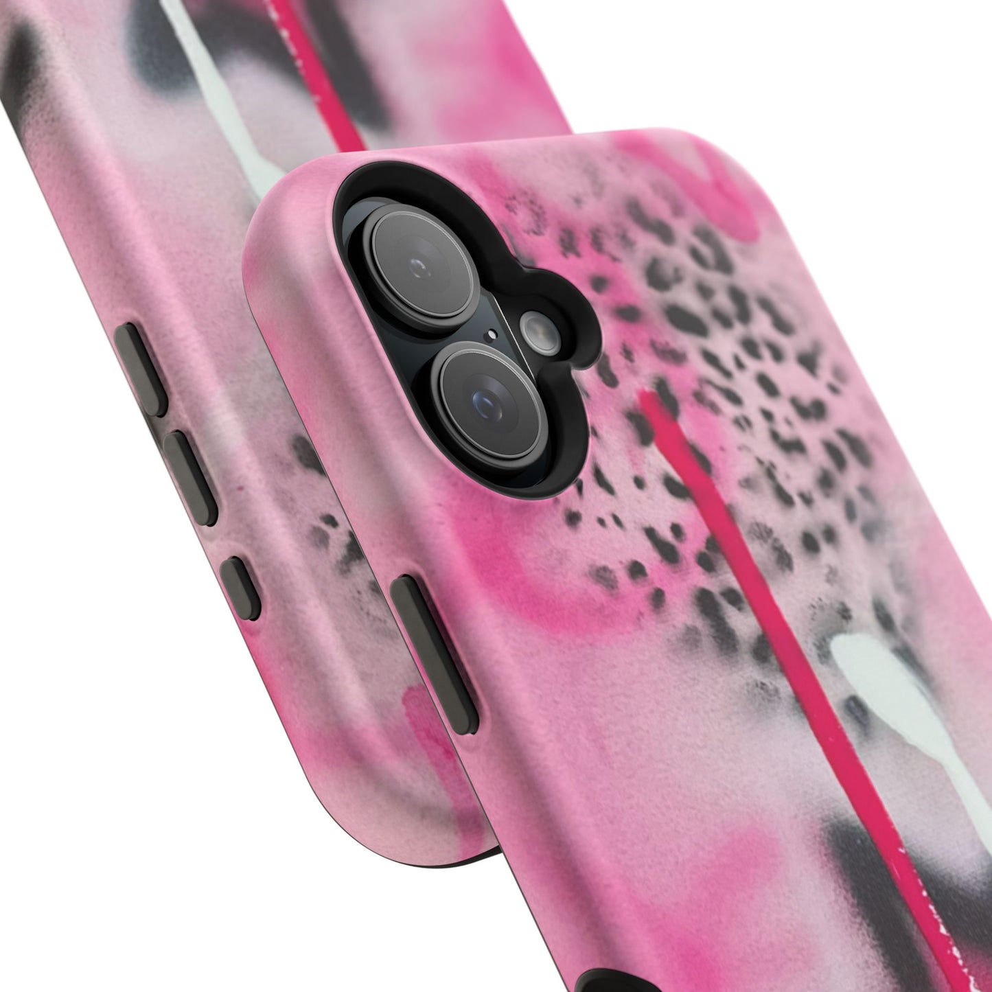 MagSafe "pink cheetah" airbrush iPhone case