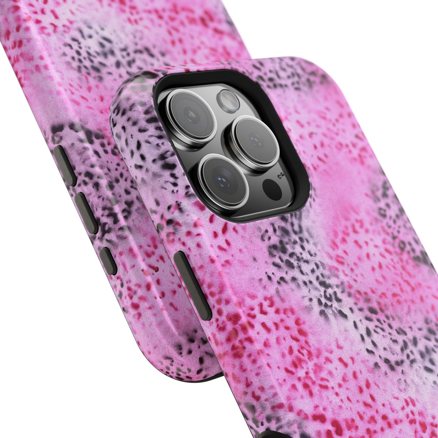 MagSafe "pink cheetah" airbrush iPhone case
