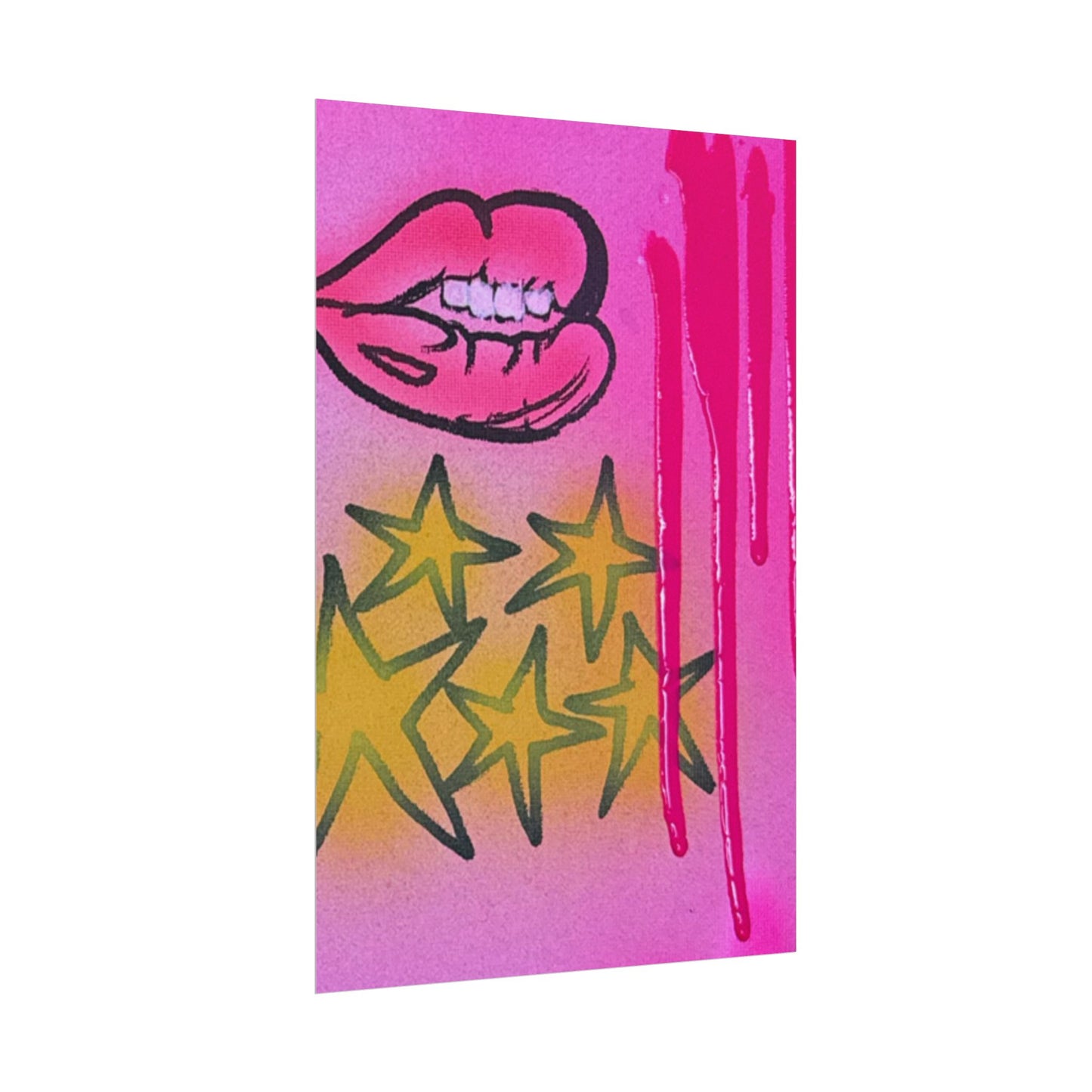"star drip" airbrush rolled print