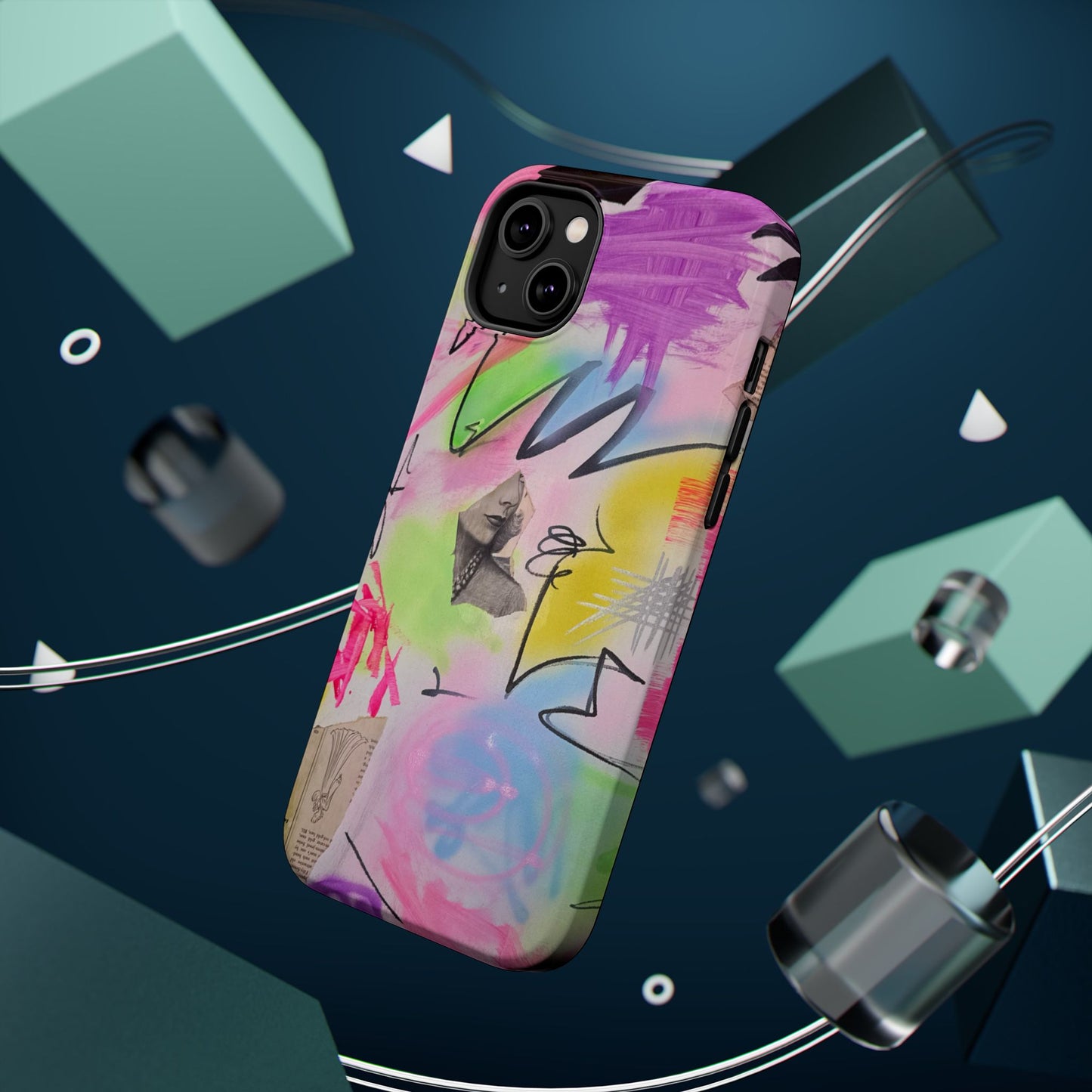 MagSafe "pastel static" airbrush iPhone case
