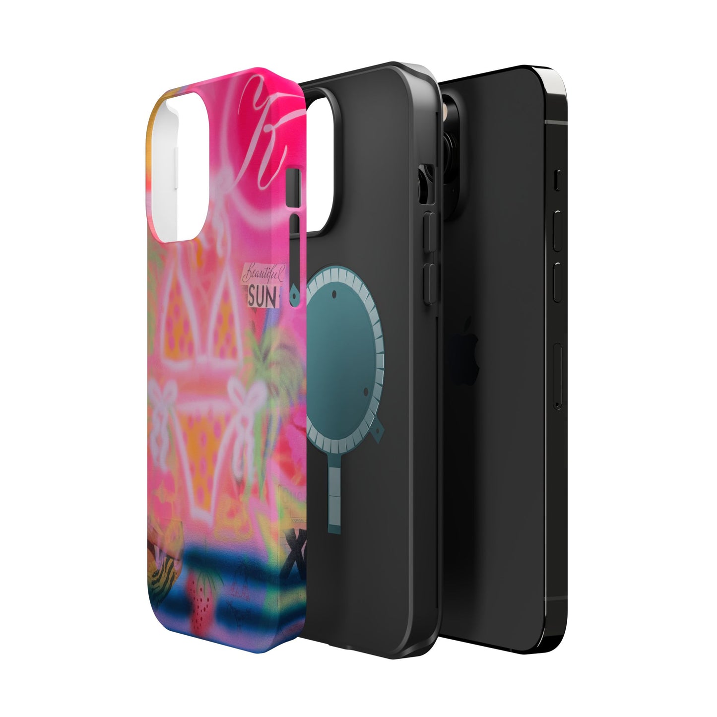 MagSafe "santa monica strawberry" airbrush iPhone case
