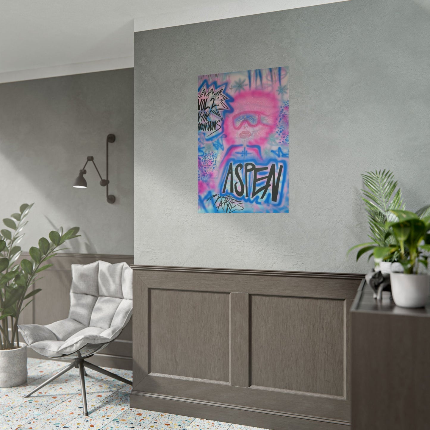 "aspen aspirations" airbrush rolled print