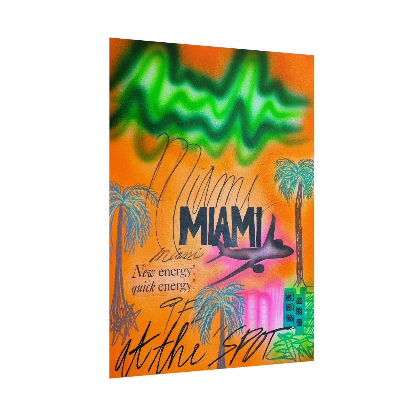 "miami, fl" airbrush rolled print