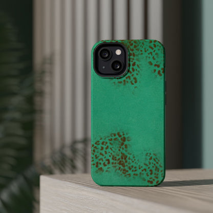 MagSafe "teal cheetah" airbrush iPhone case