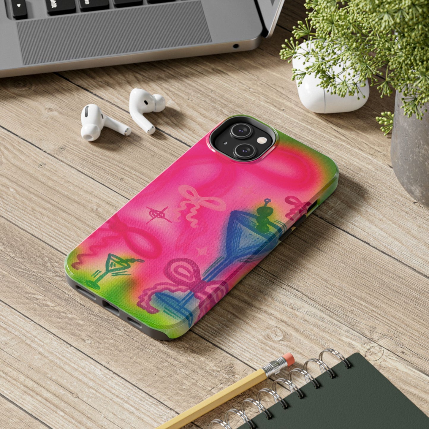 "bow martini" airbrush iPhone case