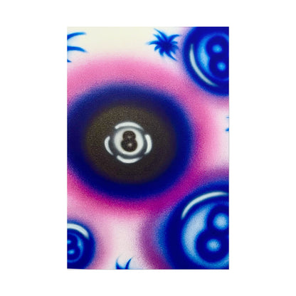 "magic 8" airbrush rolled print