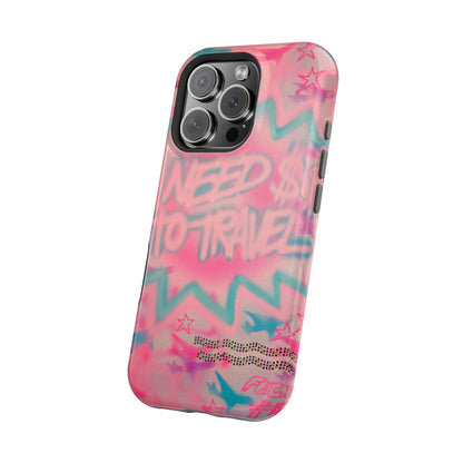 MagSafe "need $$ to travel" airbrush iPhone case