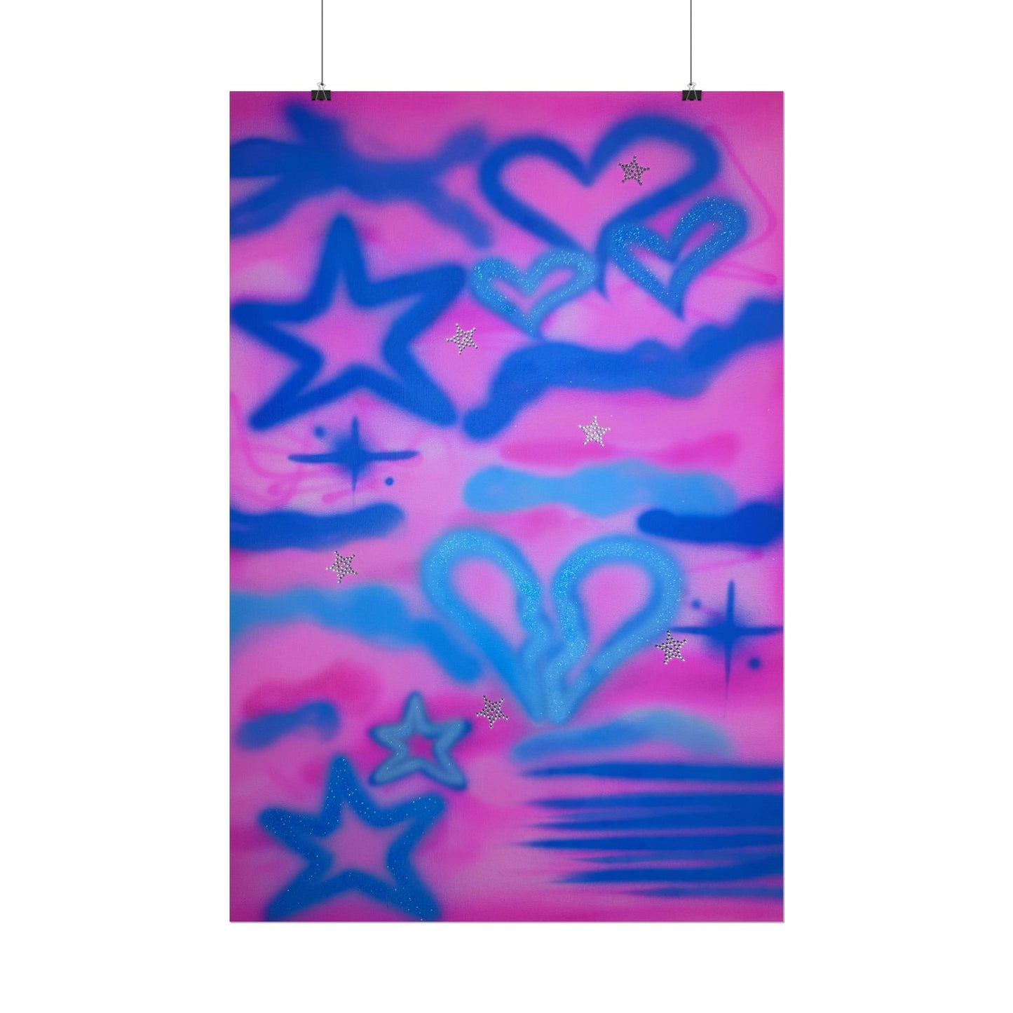 "blue camo" airbrush rolled print