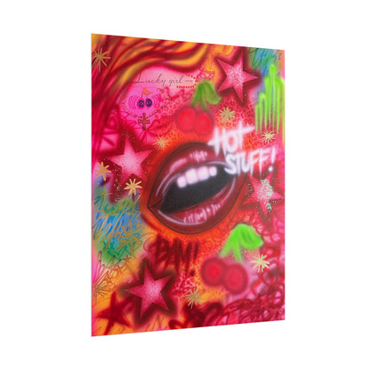 "hot stuff" airbrush rolled print