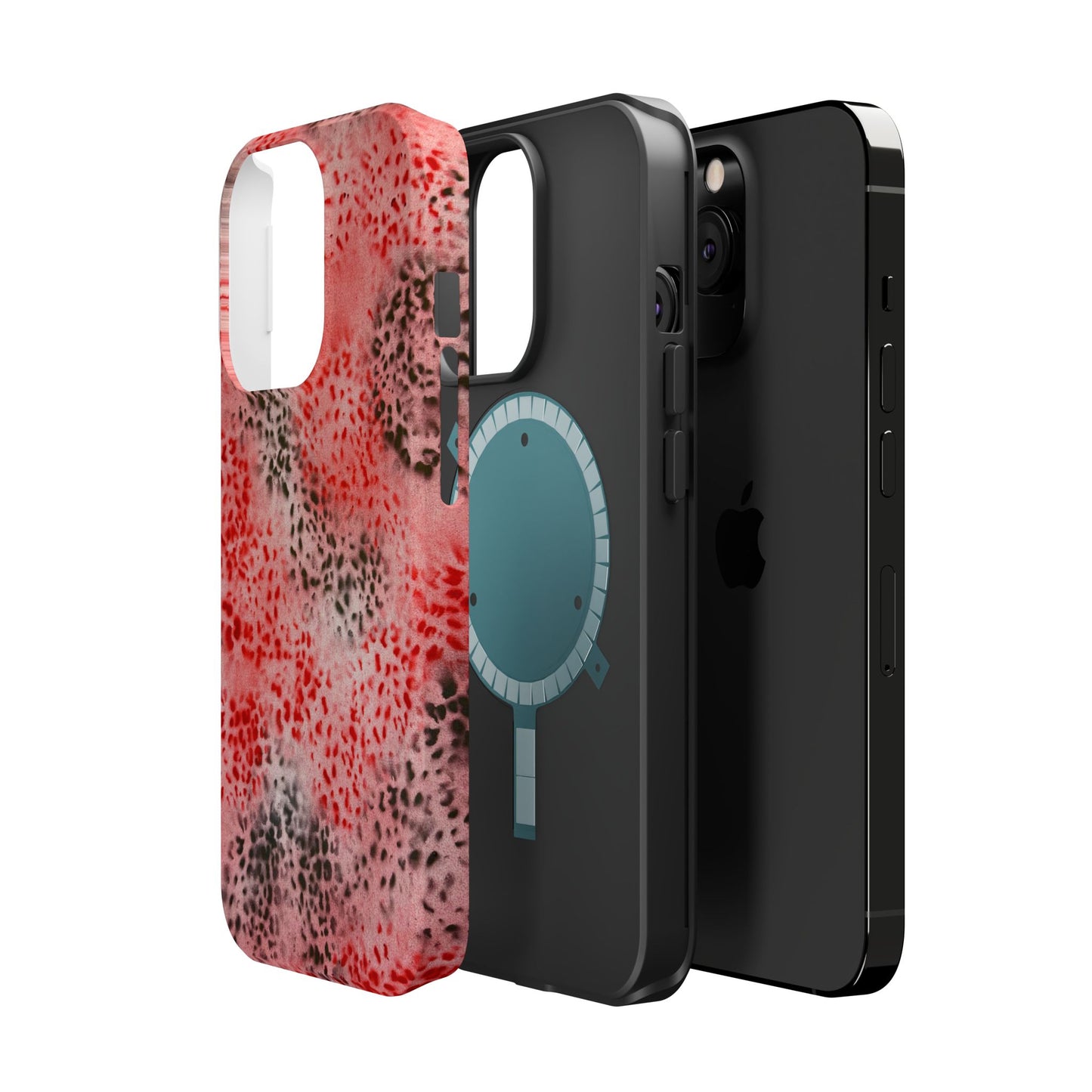 MagSafe "red cheetah" airbrush iPhone case