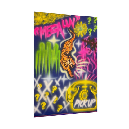 "mega luv" airbrush rolled print
