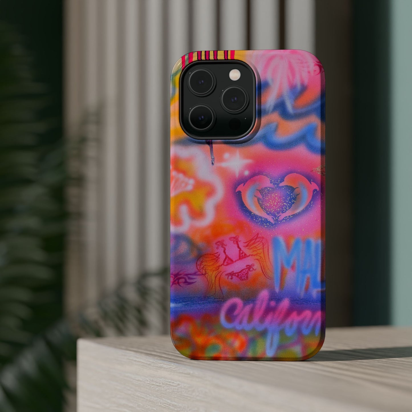 "mornings in malibu" MagSafe airbrush iPhone case