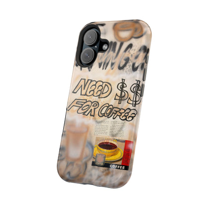 MagSafe "need $$ for coffee" airbrush iPhone case
