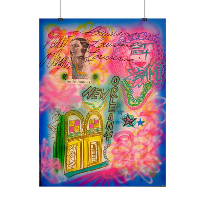 "new orleans, la" airbrush rolled print