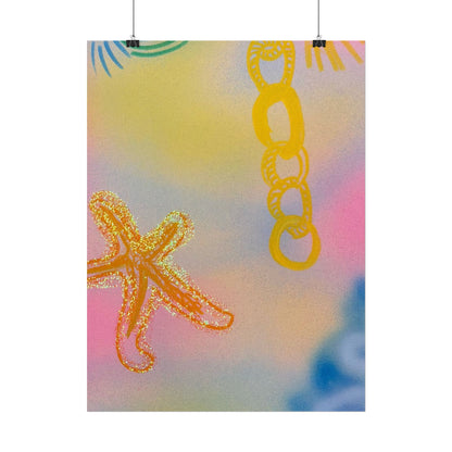 "sweet starfish" airbrush rolled print