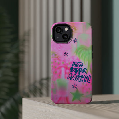 MagSafe "need $$ for matcha" airbrush iPhone case