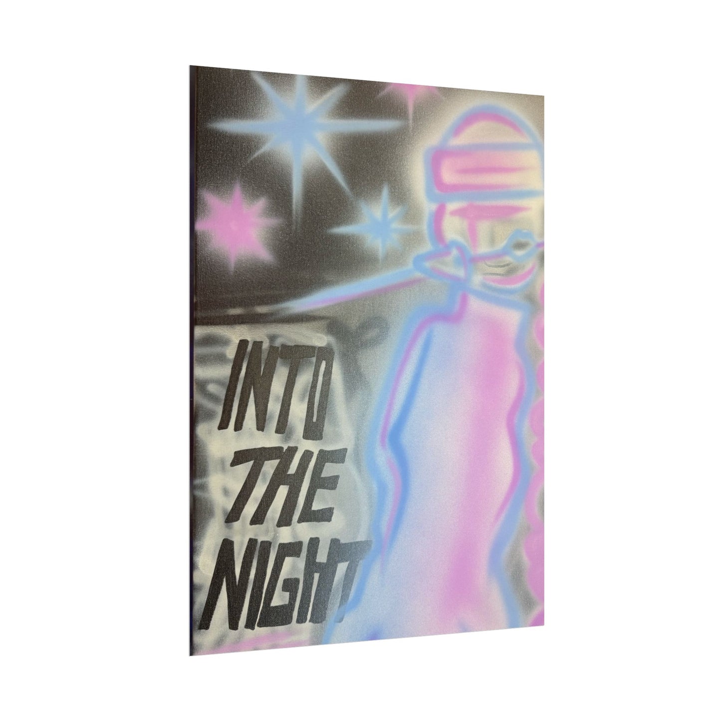 "into the night" pt. 2 airbrush rolled print