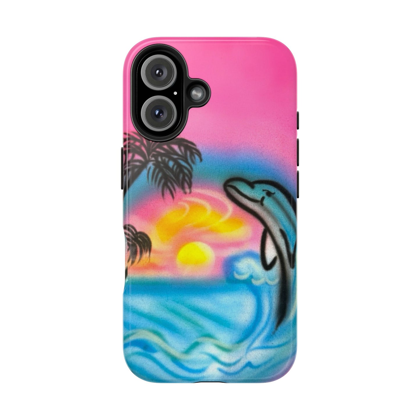 "dolphin love" airbrush iPhone case