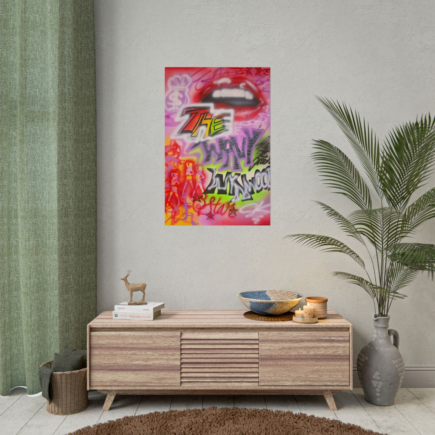"wynwood gold" airbrush rolled print