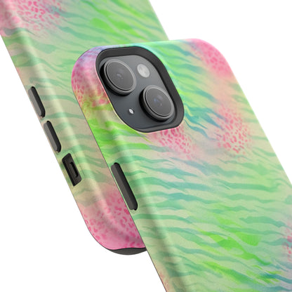 MagSafe "teal cheetah" airbrush iPhone case