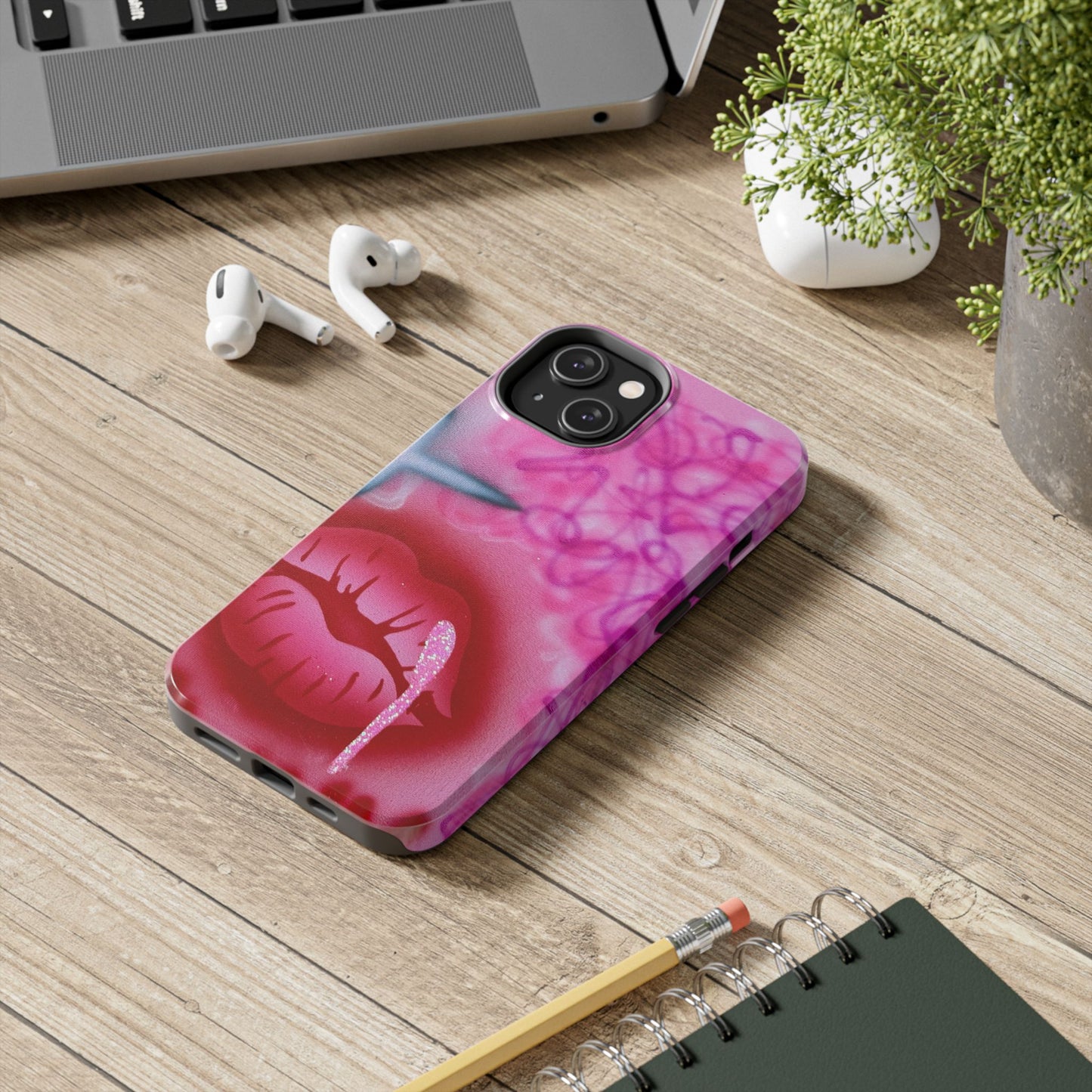 "glitter aura" airbrush iPhone case