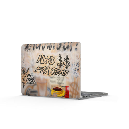 "need $$ for coffee" airbrush matte macbook case