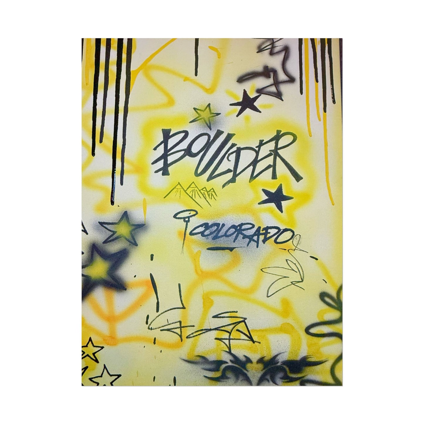 "boulder" airbrush rolled print