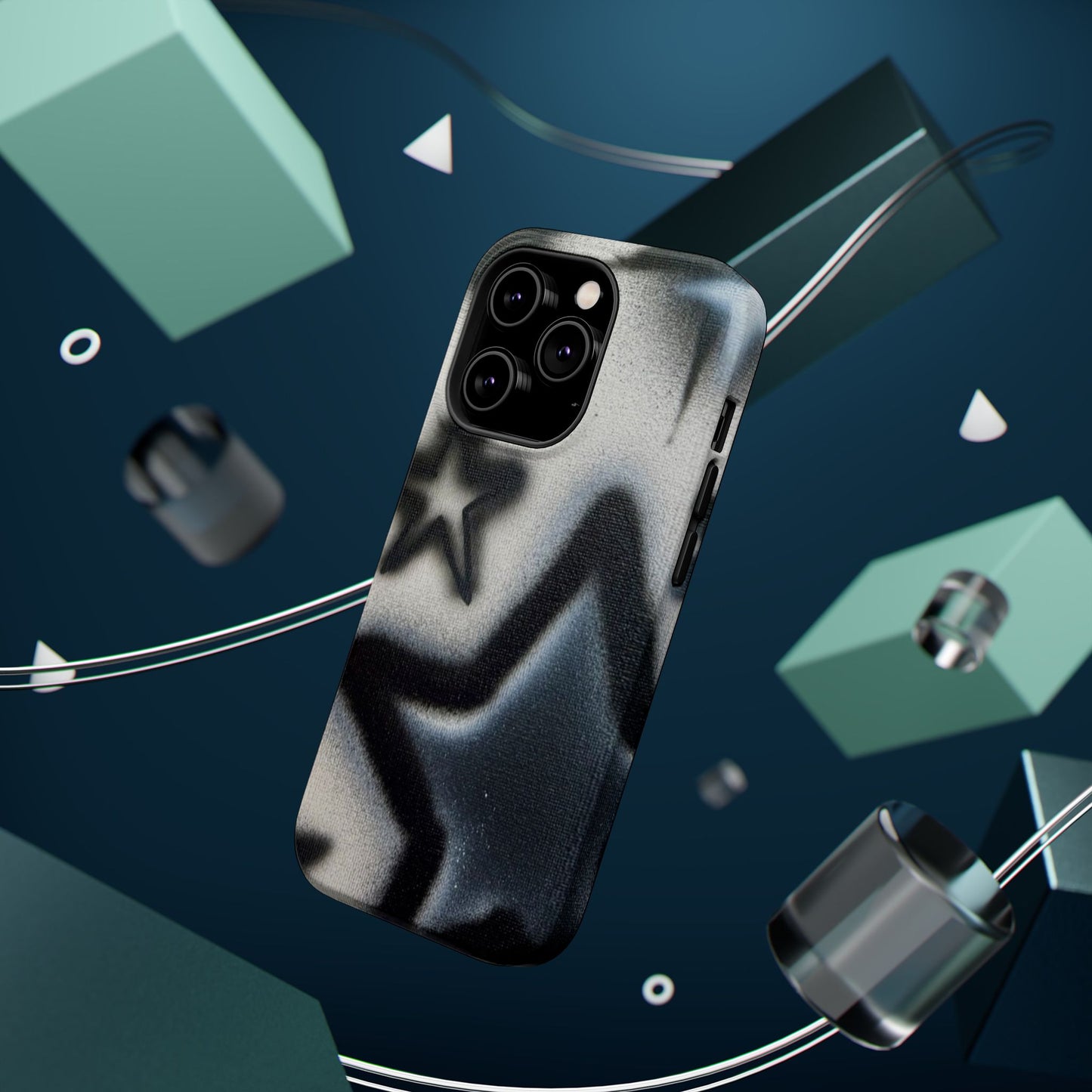 MagSafe "black & white stars" airbrush iPhone case