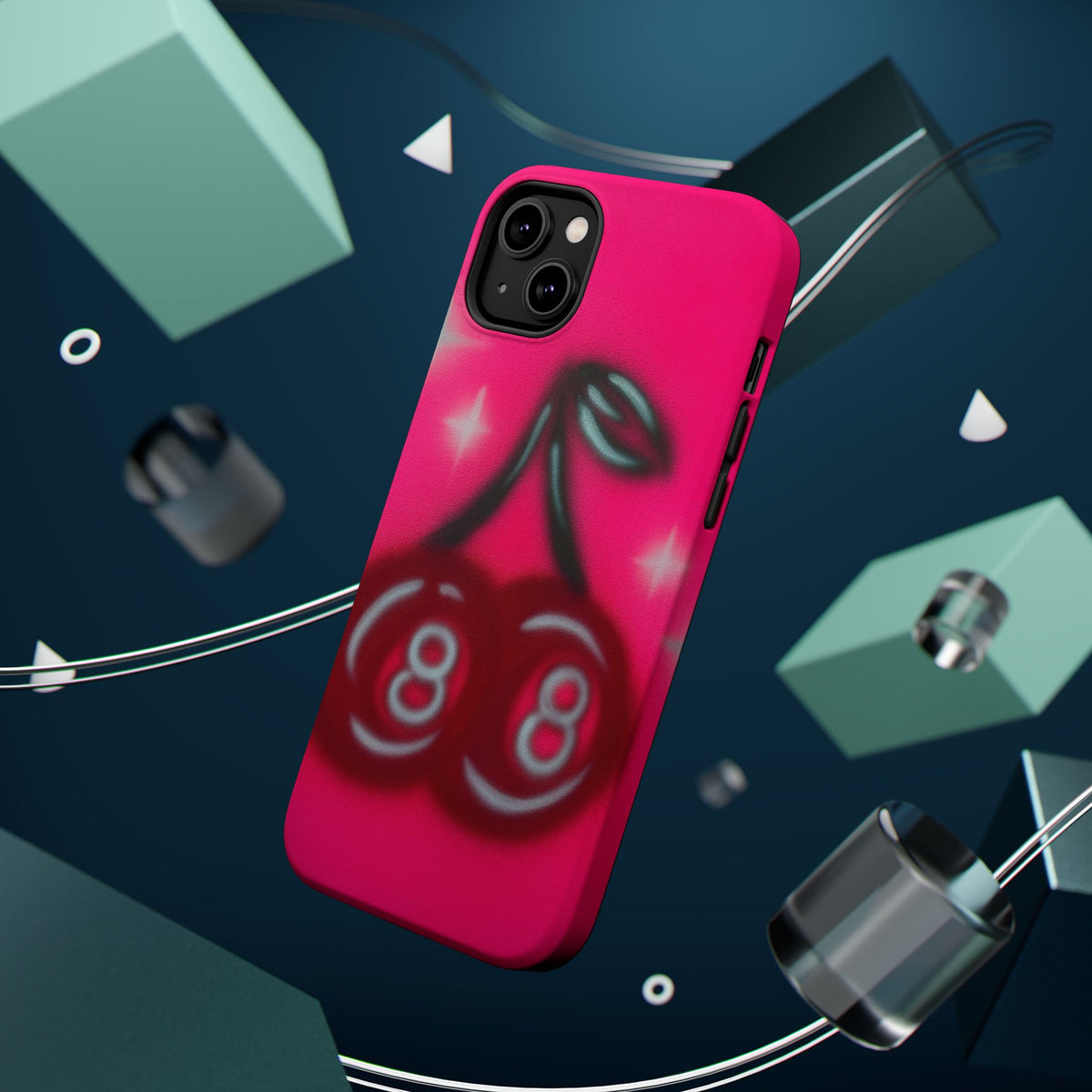 MagSafe "cherry 8ball" airbrush iPhone case
