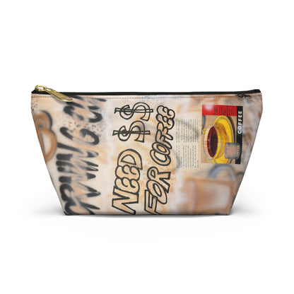 "need $$ for coffee" airbrush makeup pouch