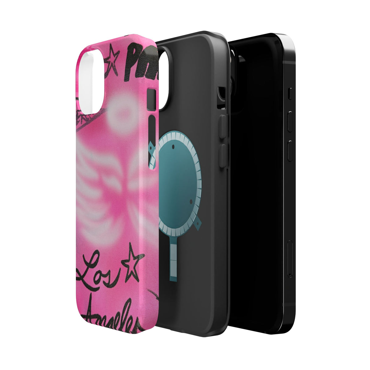 MagSafe "pinke Engelsflügel" Airbrush iPhone Hülle