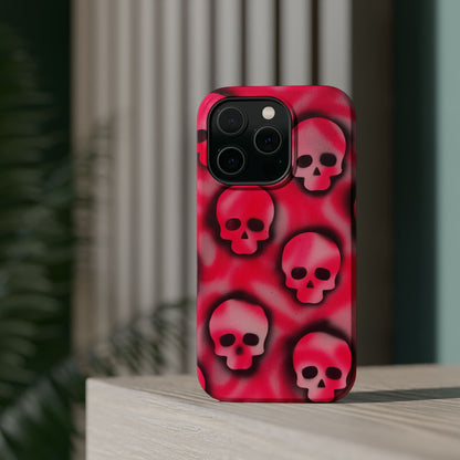 MagSafe "pink skully" airbrush iPhone case