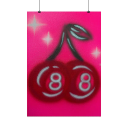 "cherry 8ball" airbrush rolled print